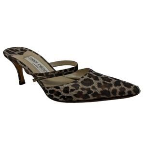 Jimmy Choo Stiletto Heels Kitten DIY Leopard Print Brown Black - 37